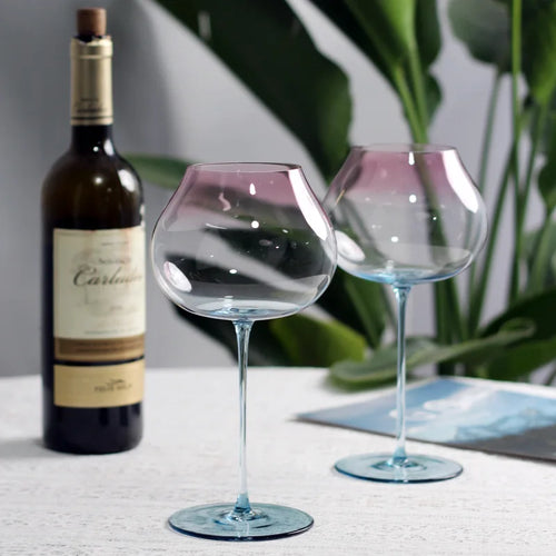750ml 2-piece set of large capacity gradient red wine glasses, Burgundy Bordeaux red wine glasses, crystal glass wine vessels
