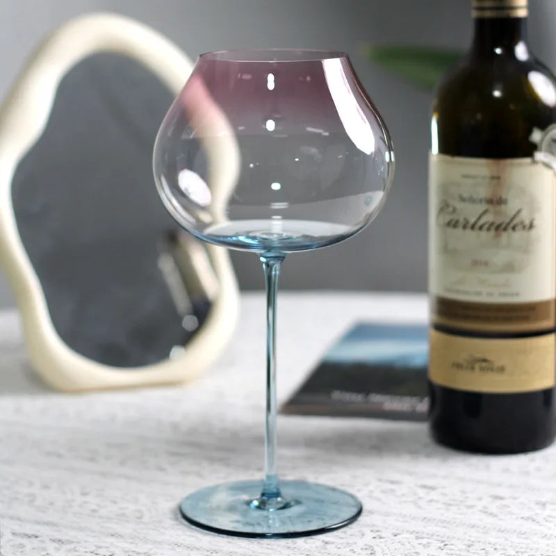 750ml 2-piece set of large capacity gradient red wine glasses, Burgundy Bordeaux red wine glasses, crystal glass wine vessels