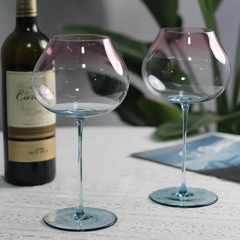 750ml 2-piece set of large capacity gradient red wine glasses, Burgundy Bordeaux red wine glasses, crystal glass wine vessels